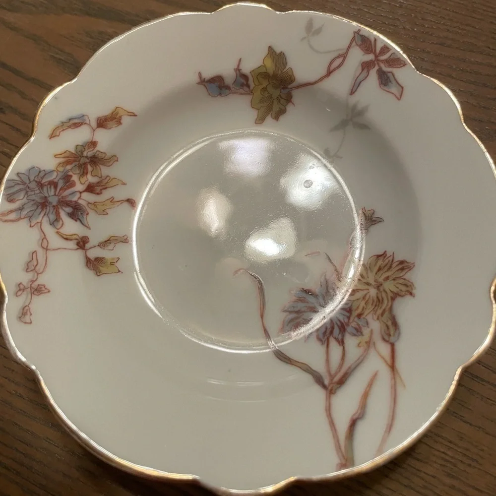 Vintage Limoges Floral Trinket Dish SAS France Round